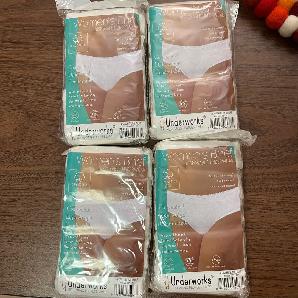 100% Cotton x 20 Disposable Briefs Underwear Underpants 20 Underworks Women's